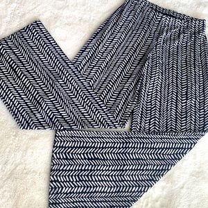 Elastic waist wide pants